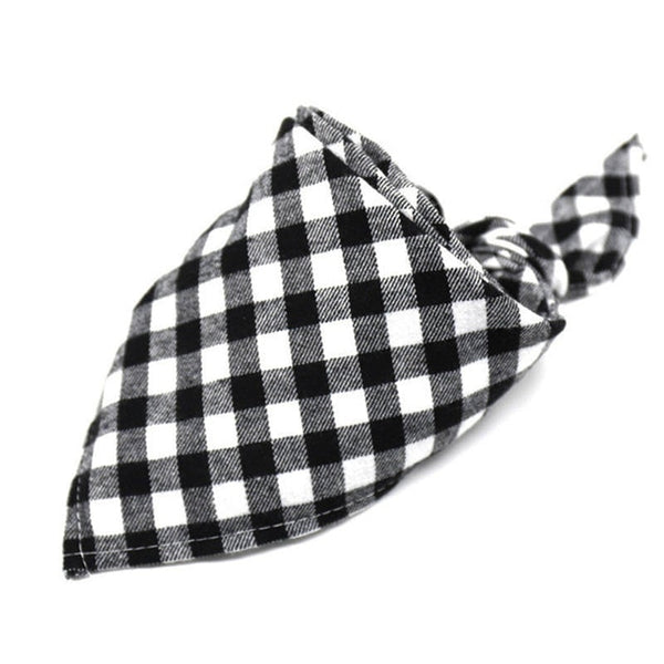 Pet Dog Cat Neck Scarf Adjustable Dog Bandana Tie Bowtie Cotton Plaid Cleaning Towel For Dog Cat Cats Grooming Accessories