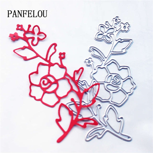PANFELOU Metal craft The Shy rose paper die cutting dies for Scrapbooking/DIY Valentine's day wedding New year cards