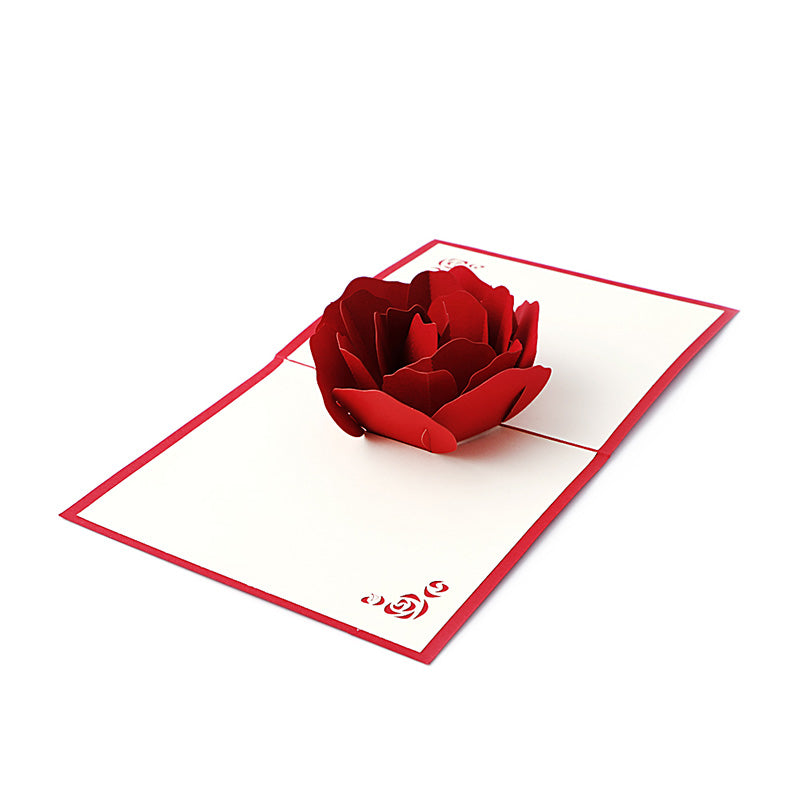 2017 New Handmade Greeting 3D Cards Rose for Christmas Birthday Valentine's Day Holiday Gift MAR23_30