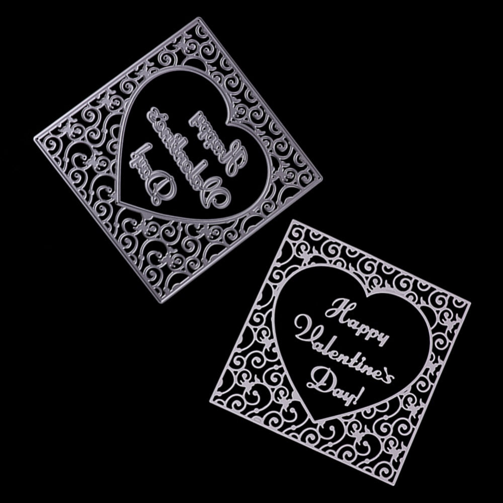 135*135mm scrapbooking DIY "Happy Valentine,s Day"Shape Metal steel cutting die flower Shape Book photo album art card Dies Cut