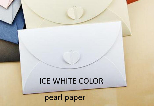 50pcs 6.8x4.3"/17.5x11cm Heart Clasp Style 250gsm Kraft /pearl Paper Envelopes For Wedding Party Invitation Postcard Photo Book
