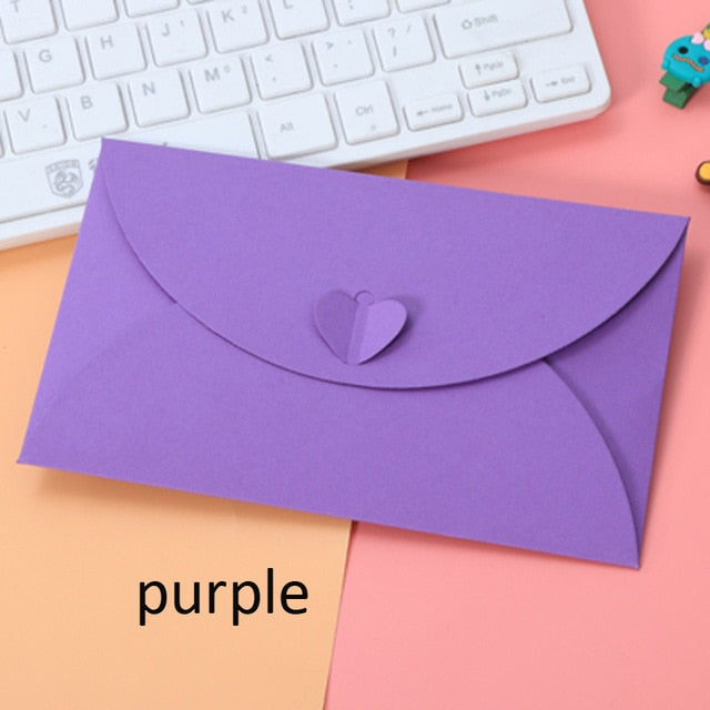 50pcs 6.8x4.3"/17.5x11cm Heart Clasp Style 250gsm Kraft /pearl Paper Envelopes For Wedding Party Invitation Postcard Photo Book