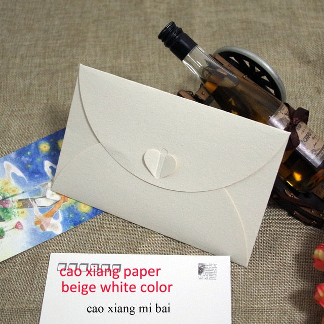 50pcs 6.8x4.3"/17.5x11cm Heart Clasp Style 250gsm Kraft /pearl Paper Envelopes For Wedding Party Invitation Postcard Photo Book