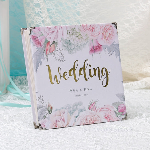 Free shipping 1pcs custom name classmates Memoir photo album Company party Creative Personalized Wedding signature guest book