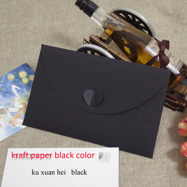 50pcs 6.8x4.3"/17.5x11cm Heart Clasp Style 250gsm Kraft /pearl Paper Envelopes For Wedding Party Invitation Postcard Photo Book
