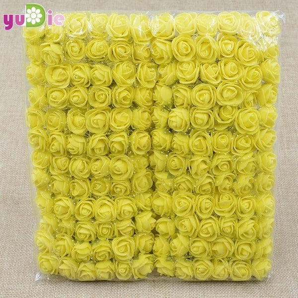 Sale!!! (144pcs/lot) 2cm head Multicolor PE Rose Foam Mini Flower Bouquet Solid Color/Scrapbooking Artificial foam Rose Flowers