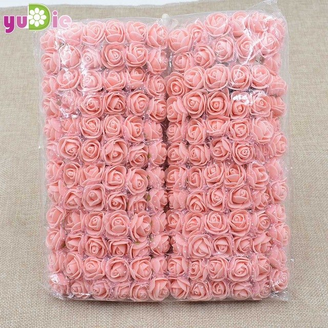 Sale!!! (144pcs/lot) 2cm head Multicolor PE Rose Foam Mini Flower Bouquet Solid Color/Scrapbooking Artificial foam Rose Flowers