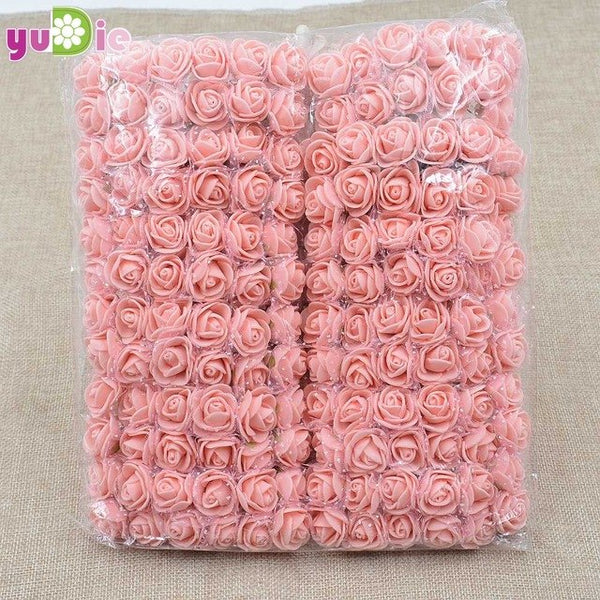 Sale!!! (144pcs/lot) 2cm head Multicolor PE Rose Foam Mini Flower Bouquet Solid Color/Scrapbooking Artificial foam Rose Flowers