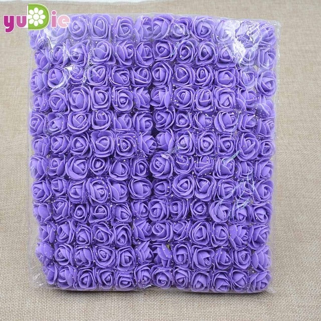 Sale!!! (144pcs/lot) 2cm head Multicolor PE Rose Foam Mini Flower Bouquet Solid Color/Scrapbooking Artificial foam Rose Flowers