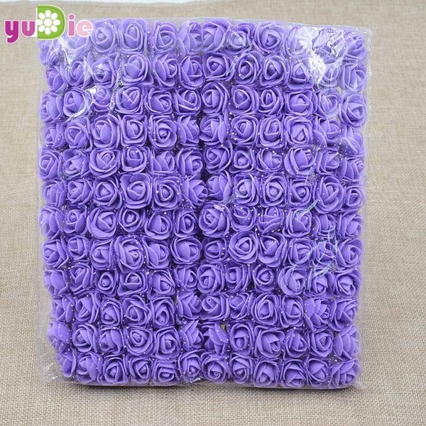 Sale!!! (144pcs/lot) 2cm head Multicolor PE Rose Foam Mini Flower Bouquet Solid Color/Scrapbooking Artificial foam Rose Flowers