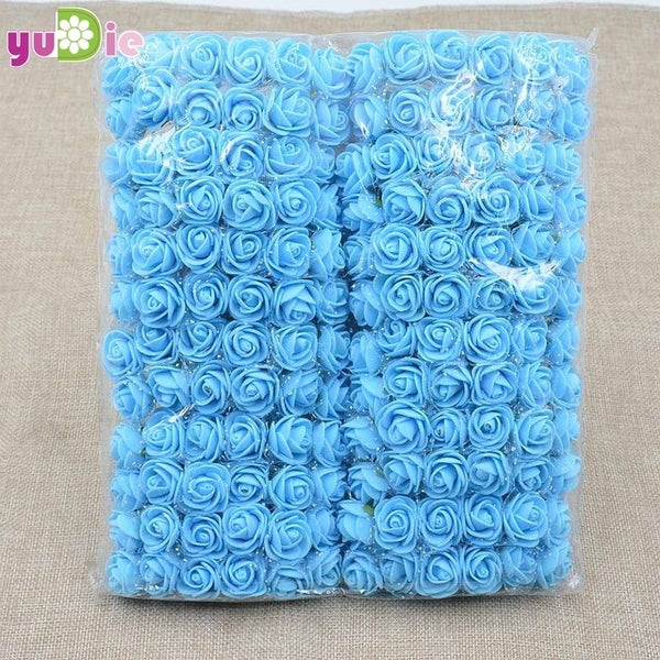 Sale!!! (144pcs/lot) 2cm head Multicolor PE Rose Foam Mini Flower Bouquet Solid Color/Scrapbooking Artificial foam Rose Flowers