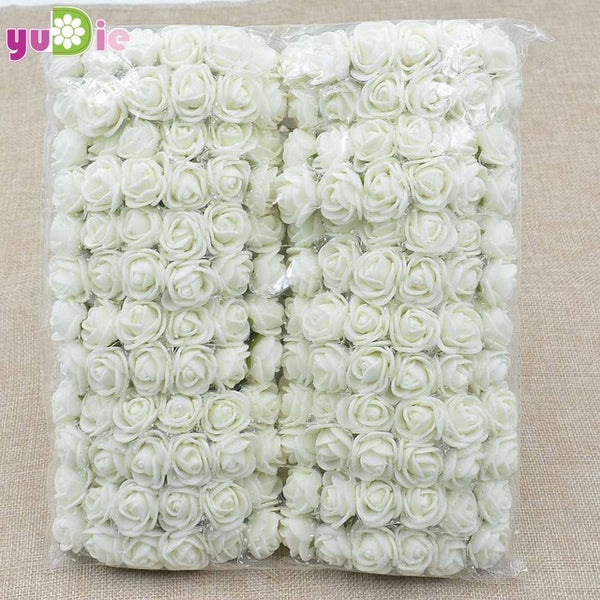 Sale!!! (144pcs/lot) 2cm head Multicolor PE Rose Foam Mini Flower Bouquet Solid Color/Scrapbooking Artificial foam Rose Flowers