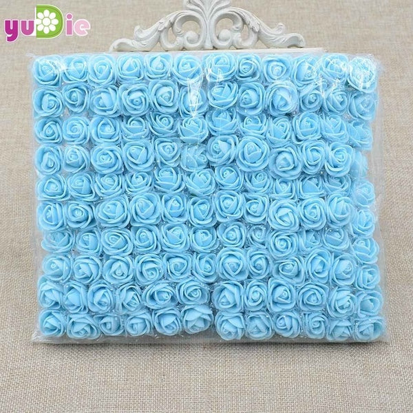 Sale!!! (144pcs/lot) 2cm head Multicolor PE Rose Foam Mini Flower Bouquet Solid Color/Scrapbooking Artificial foam Rose Flowers