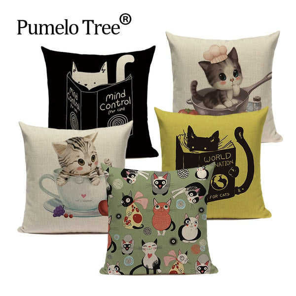 Fashion cushion cover Cute Animal Cat pillow case cojins/almofadas 45Cmx45Cm Square Valentine Day Gift Handmade 3D Throw Pillows