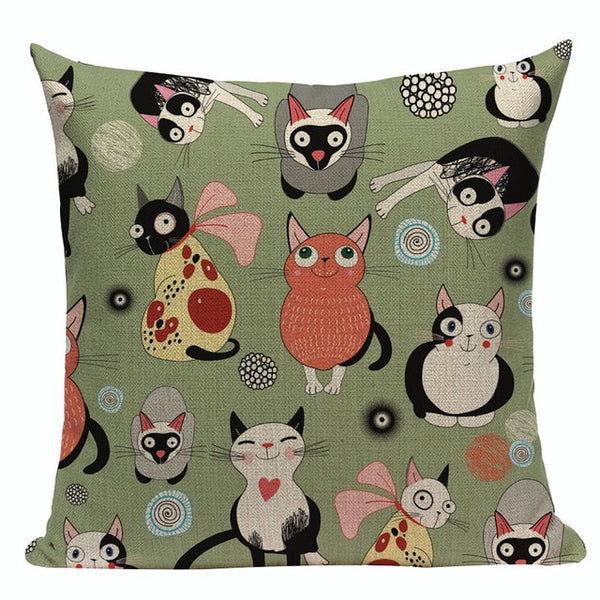Fashion cushion cover Cute Animal Cat pillow case cojins/almofadas 45Cmx45Cm Square Valentine Day Gift Handmade 3D Throw Pillows