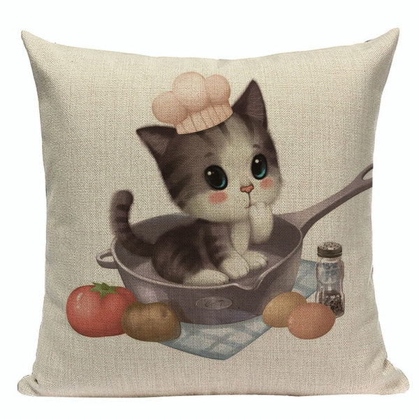 Fashion cushion cover Cute Animal Cat pillow case cojins/almofadas 45Cmx45Cm Square Valentine Day Gift Handmade 3D Throw Pillows