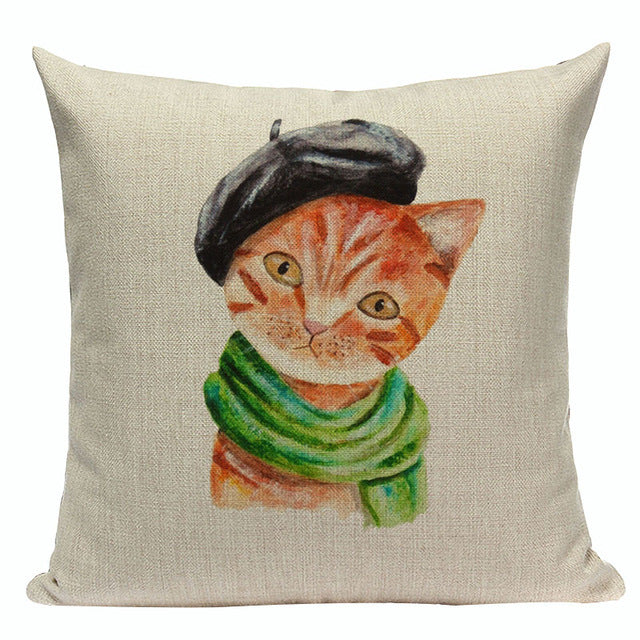 Fashion cushion cover Cute Animal Cat pillow case cojins/almofadas 45Cmx45Cm Square Valentine Day Gift Handmade 3D Throw Pillows