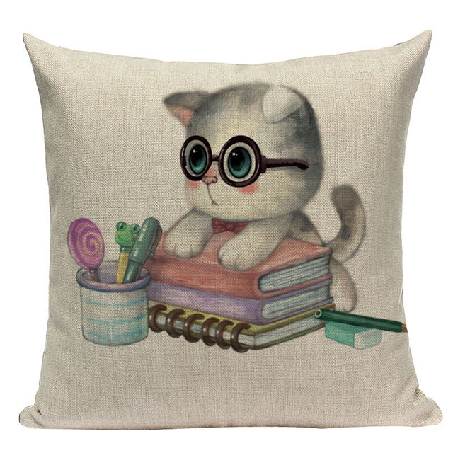 Fashion cushion cover Cute Animal Cat pillow case cojins/almofadas 45Cmx45Cm Square Valentine Day Gift Handmade 3D Throw Pillows