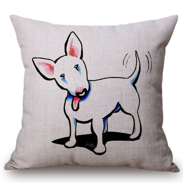 Cute Dog Dachshund Terrier Red Heart Sofa Decorative Throw Pillows Valentine Day Couple Home Decoration Chair Cushion Cover Case