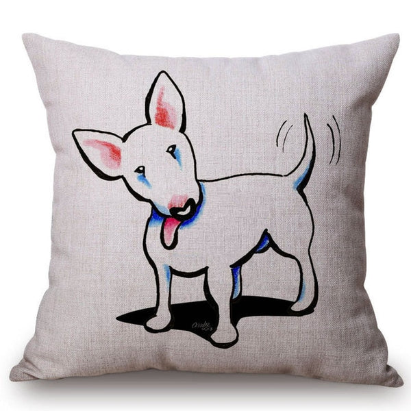Cute Dog Dachshund Terrier Red Heart Sofa Decorative Throw Pillows Valentine Day Couple Home Decoration Chair Cushion Cover Case
