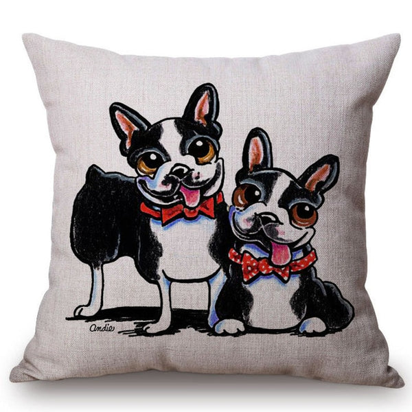 Cute Dog Dachshund Terrier Red Heart Sofa Decorative Throw Pillows Valentine Day Couple Home Decoration Chair Cushion Cover Case