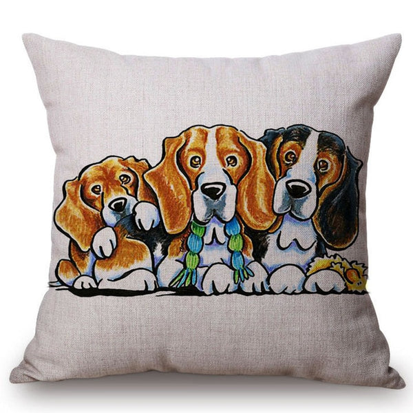 Cute Dog Dachshund Terrier Red Heart Sofa Decorative Throw Pillows Valentine Day Couple Home Decoration Chair Cushion Cover Case