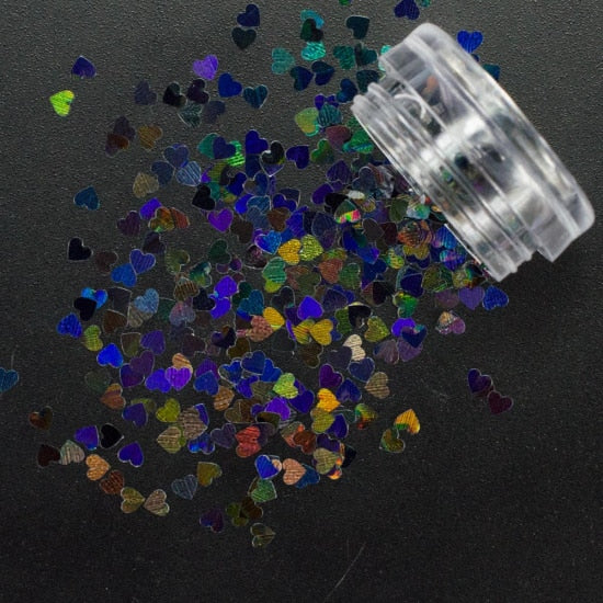 3mmSweet Love Heart Nail Glitter Sequins Gold/Red/Black Shinning Paillettes Nail Art Decor Flakes 3D Valentine Tip  CHLB200-1000