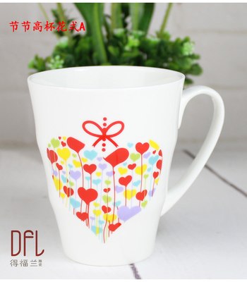 2018 Valentine's Day Heart Shape Coffee Mugs Tea cup ceramic cup water bottles 300ml Breakfast Milk cups Best For Lover gifts