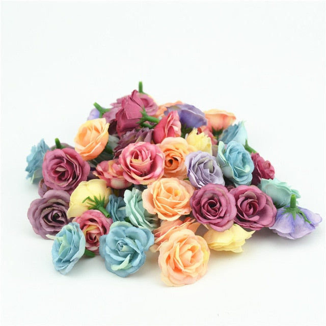 10pcs 3cm Mini Rose Cloth Artificial Flower For Wedding Party Home Room Decoration Marriage Shoes Hats Accessories Silk Flower