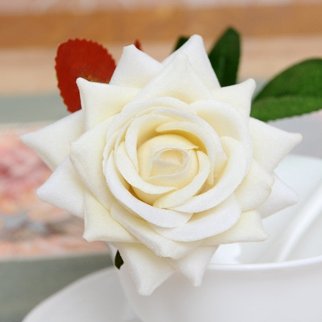 1PC French Romantic Artificial Rose Flower DIY Velvet Silk Flower for Party Home Wedding Holiday Decoration