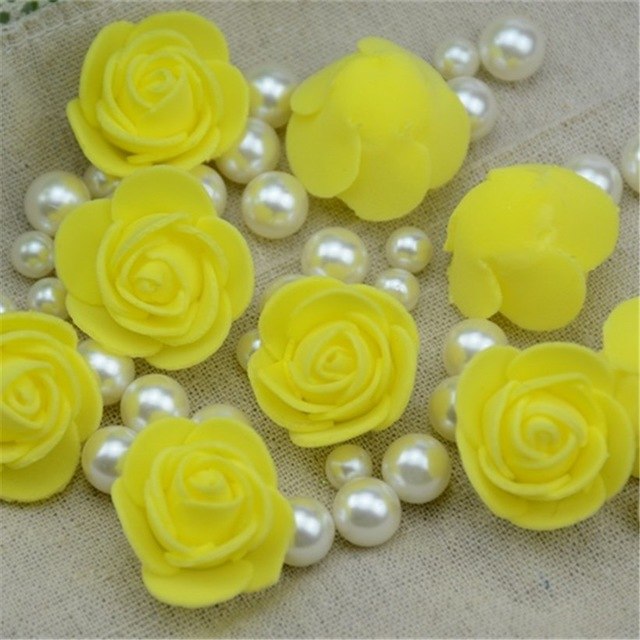 50PCS/Lot Artificial Mini PE Foam Rose Flower Head Handmade DIY Wedding Home Decoration DIY Scrapbooking Fake Flower Kiss Ball