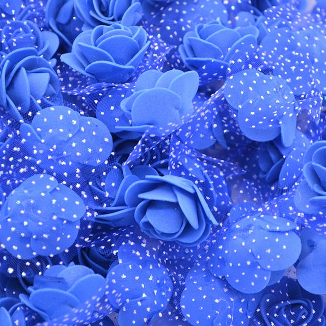 50Pcs/lot 3.5cm Mini PE Foam Rose Heads Artificial Silk Flowers For Home Garden DIY Pompom Wreaths Wedding Decor Supplies