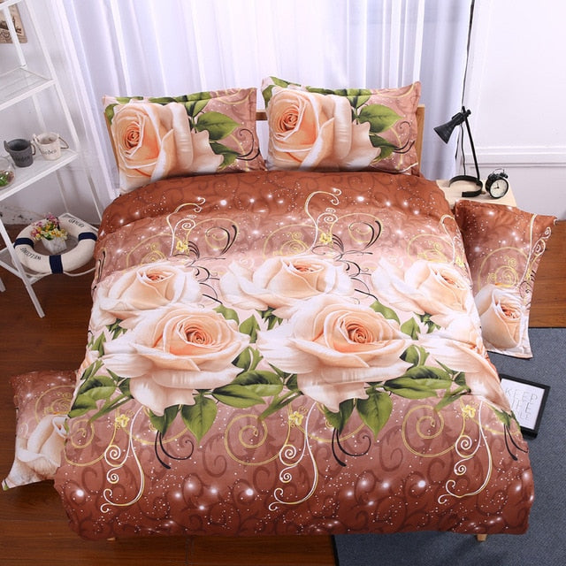 New 3d Red Love Bedding Set Romantic Wedding Valentines Gift for Her 4pcs Include Duvet Cover Bed Sheet Pillowcase Free Shipping