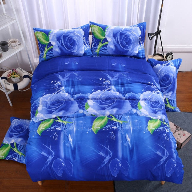 New 3d Red Love Bedding Set Romantic Wedding Valentines Gift for Her 4pcs Include Duvet Cover Bed Sheet Pillowcase Free Shipping
