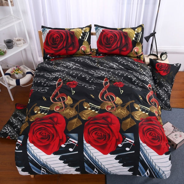 New 3d Red Love Bedding Set Romantic Wedding Valentines Gift for Her 4pcs Include Duvet Cover Bed Sheet Pillowcase Free Shipping
