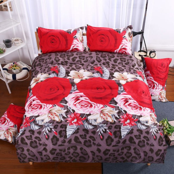 New 3d Red Love Bedding Set Romantic Wedding Valentines Gift for Her 4pcs Include Duvet Cover Bed Sheet Pillowcase Free Shipping