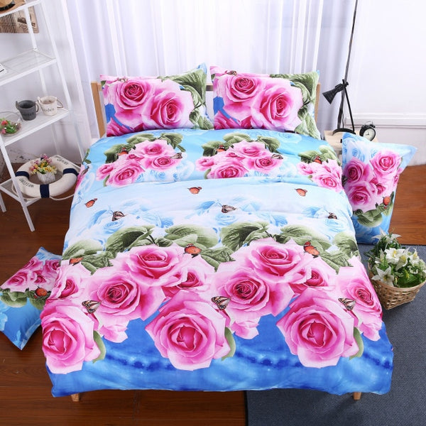 New 3d Red Love Bedding Set Romantic Wedding Valentines Gift for Her 4pcs Include Duvet Cover Bed Sheet Pillowcase Free Shipping