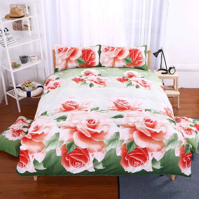 New 3d Red Love Bedding Set Romantic Wedding Valentines Gift for Her 4pcs Include Duvet Cover Bed Sheet Pillowcase Free Shipping