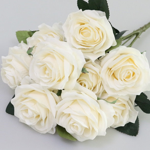 Artificial silk 1 Bunch French Rose Floral Bouquet Fake Flower Arrange Table Daisy Wedding Flowers Decor Party accessory Flores