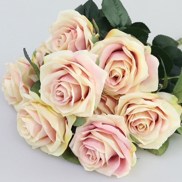 Artificial silk 1 Bunch French Rose Floral Bouquet Fake Flower Arrange Table Daisy Wedding Flowers Decor Party accessory Flores