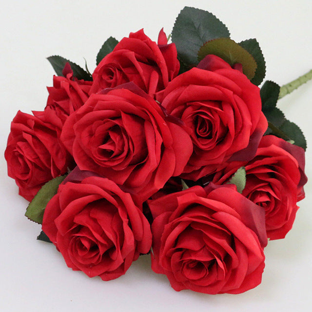 Artificial silk 1 Bunch French Rose Floral Bouquet Fake Flower Arrange Table Daisy Wedding Flowers Decor Party accessory Flores