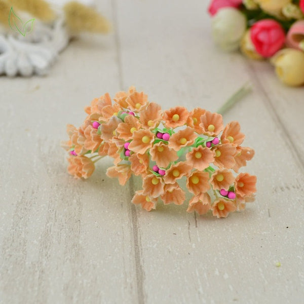 8 pieces / 40 heads 1 cm mini paper flowers roses bouquet artificial flower cheap wedding decoration for scrapbooking DIY flores