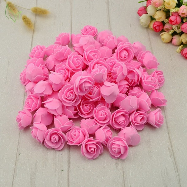 100pcs PE Foam fake flower roses head artificial flowers cheap wedding decoration for scrapbooking gift box diy wreath Multi-use