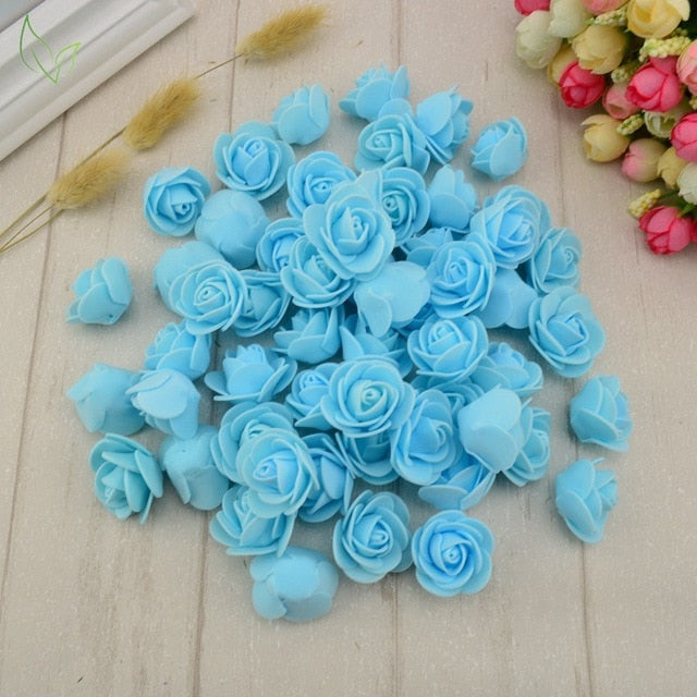 100pcs PE Foam fake flower roses head artificial flowers cheap wedding decoration for scrapbooking gift box diy wreath Multi-use
