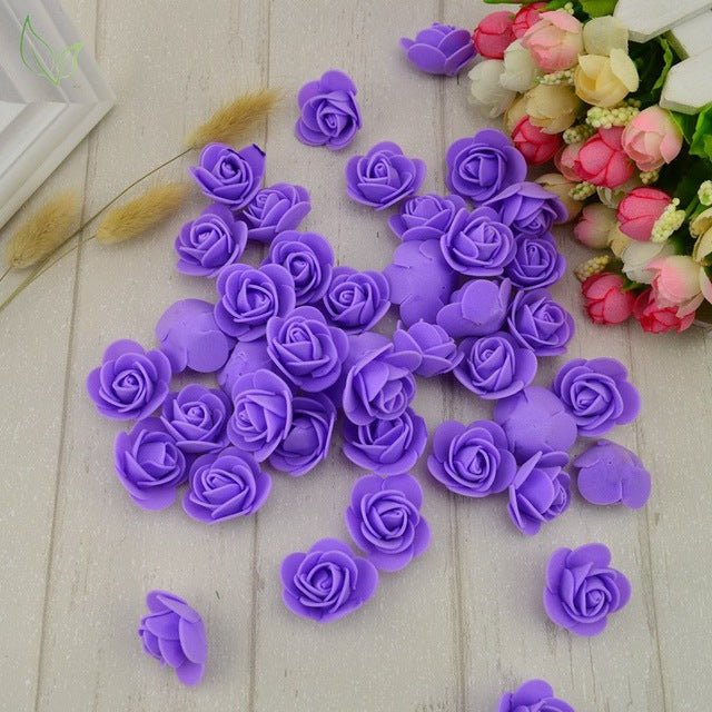 100pcs PE Foam fake flower roses head artificial flowers cheap wedding decoration for scrapbooking gift box diy wreath Multi-use