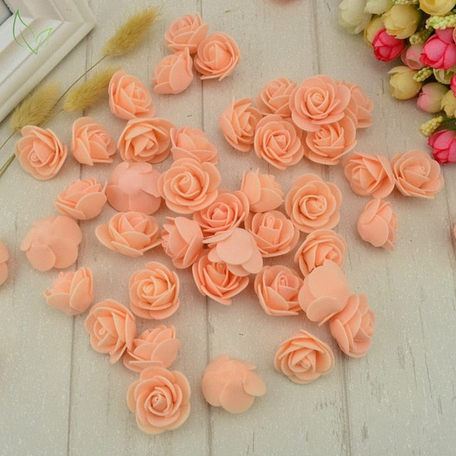 100pcs PE Foam fake flower roses head artificial flowers cheap wedding decoration for scrapbooking gift box diy wreath Multi-use