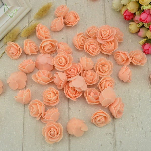 100pcs PE Foam fake flower roses head artificial flowers cheap wedding decoration for scrapbooking gift box diy wreath Multi-use