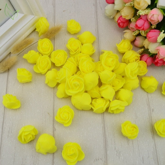 100pcs PE Foam fake flower roses head artificial flowers cheap wedding decoration for scrapbooking gift box diy wreath Multi-use