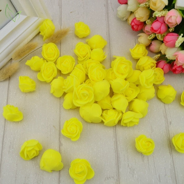 100pcs PE Foam fake flower roses head artificial flowers cheap wedding decoration for scrapbooking gift box diy wreath Multi-use