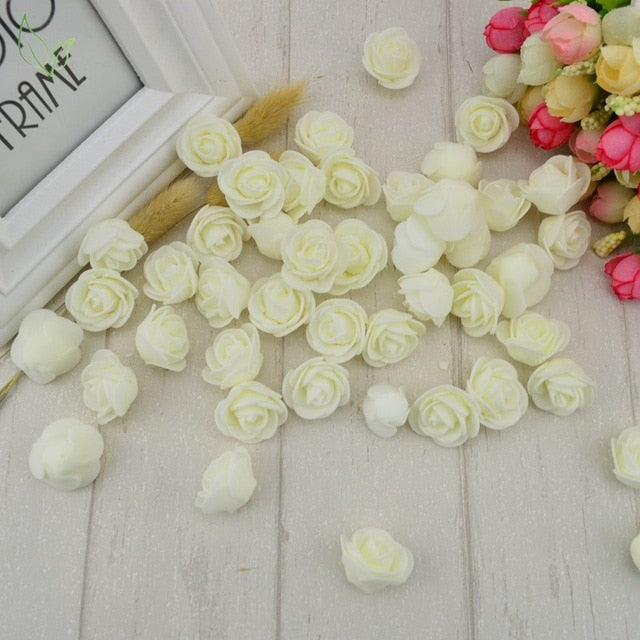 100pcs PE Foam fake flower roses head artificial flowers cheap wedding decoration for scrapbooking gift box diy wreath Multi-use